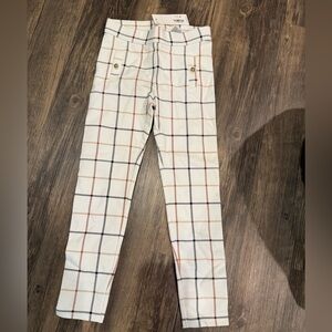 Janie and Jack White Plaid Kids Pants